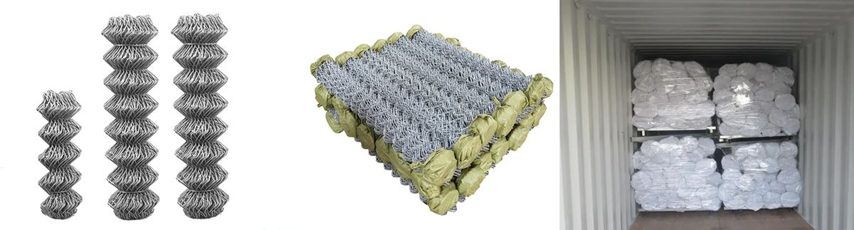 Packages of Galvanized Chain Wire Fencing